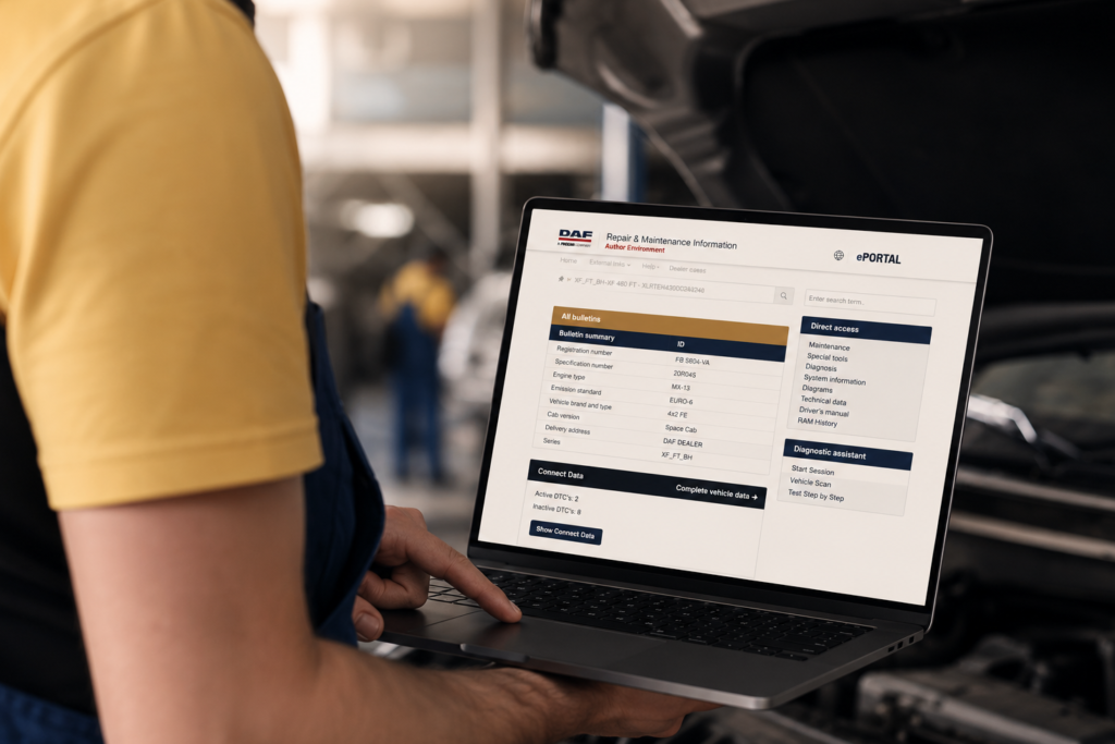 UX/UI ontwerp van diagnosetool voor DAF Trucks